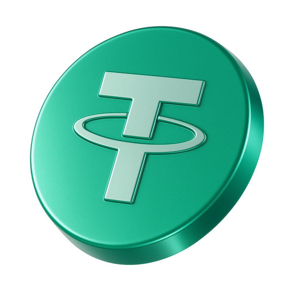 3D Tether Logo which is hovering
